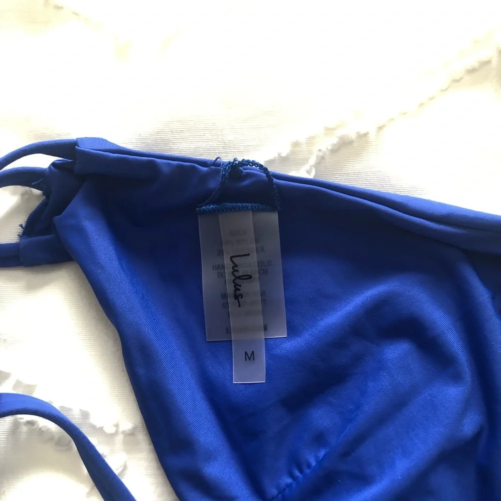Blue Strappy Women's Swim Top